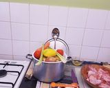 A picture of step 1 of Simple chicken and veg soup.