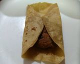 A picture of step 2 of Left over pulao and roti pockets.