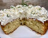 A picture of step 10 of Lemon Rosemary Olive Oil Cake with Mascarpone Cream.