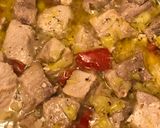 Foto del paso 5 de la receta Paella de habitas, ajos tiernos y albóndigas