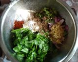 A picture of step 1 of Punjabi kadhi with baked pakoras.