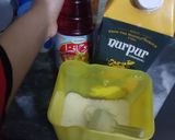 A picture of step 1 of Roohafza and milk sharbat.