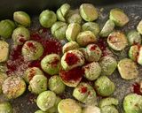 A picture of step 2 of Roasted Brussels sprouts.