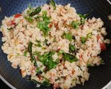 A picture of step 4 of Leftover Idly upma.