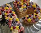 Pas rețetă Tort cifră cu cremă de mascarpone și ananas (gluten free) 1 fotografie
