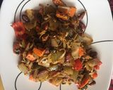 Foto del paso 12 de la receta: Crujiente de vegetales con almendras, tallarines y salsa pesto