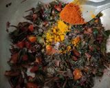 A picture of step 4 of Lal saag sabji.