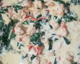 Foto del paso 4 de la receta: Fideos con crema de leche y espinaca