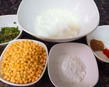 A picture of step 1 of Mint Boondi Raita.