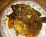 A picture of step 1 of Ugali, fish & coconut milk mchicha@cocomchicha😮.