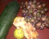 A picture of step 1 of Grape cucumber mimosa.