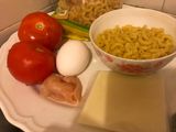 Tomatoes Fried with Egg and Cheese Noodles