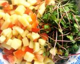Hình bước làm 3 của món #eatclean - Salad rau mầm hoa quả thập cẩm