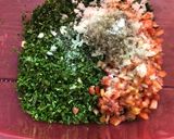 A picture of step 4 of Tabbouleh - Lebanese parsley salad.