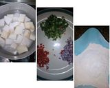 A picture of step 1 of Yam piccata.