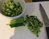 A picture of step 1 of Arabian Style Yogurt and Cucumber Salad.