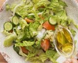 A picture of step 3 of Lebanese Fattoush with Pomegranate Molasses.