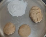 A picture of step 1 of Indian flatbread (chapati) using soy milk.