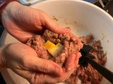 Bacon-wrapped meatloaf bombs!
