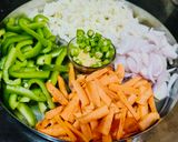 A picture of step 2 of Penne pasta with vegetables.