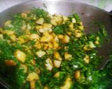 A picture of step 3 of Aloo methi vegetable.