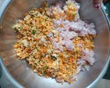A picture of step 1 of Vegetable Manchurian.