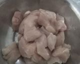 A picture of step 1 of Black pepper Chicken.