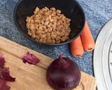 Foto del paso 1 de la receta: 🍝Boloñesa con soja texturizada🍝
