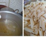 A picture of step 1 of Red sauce pasta.