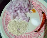 A picture of step 1 of Chaulai/Amaranth dry sabzi with sesame seeds.