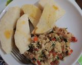 A picture of step 5 of Yam and egg.