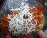 A picture of step 5 of Jain/regular Besan and rice kebabs with salsa sauce.