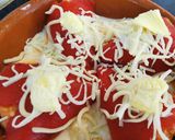 Foto del paso 7 de la receta Piquillos rellenos de Carne con bechamel y queso gratinado