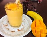 A picture of step 3 of Mango banana shake (without sugar & ice).