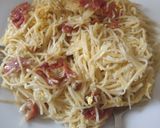 A picture of step 5 of Pasta with Prosciutto and Cambozola. #mycookbook #lovepasta.