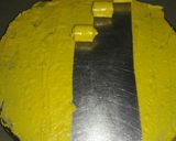 A picture of step 5 of Khandvi (Patudi).