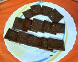 A picture of step 3 of Chocolate coconut chikki.