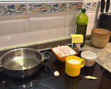 Foto del paso 1 de la receta: Arroz cremoso de gamba y salteado de champiñones en crema de espinacas