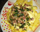 Foto del paso 6 de la receta: Papas fritas con salsa de cheddar, panceta y cebolla de verdeo