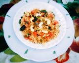 A picture of step 5 of Healthy tasty nutritious zero oil vegetable fried rice.