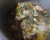 A picture of step 6 of Palak gosht.