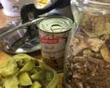 Gombás savanyú sertésragu recept fázis 2 fotója
