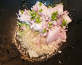 A picture of step 2 of Egg kothu chapati.