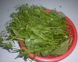 Hình bước làm 1 của món Tép nấu canh mồng tơi