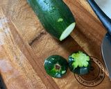 A picture of step 1 of Zucchini with Bell Peppers.