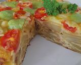 Foto del paso 8 de la receta: Tortilla de patatas al horno -con tomatitos y salsa pesto-