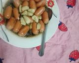 Hình bước làm 4 của món Baby! I love you.. (xúc xích xào nấm đùi gà Baby)