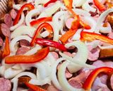 A picture of step 4 of Bbq Roasted Smoked Sausage with Chicken 🐔.
