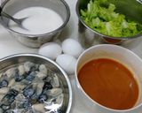 A picture of step 1 of Oyster Omelet.