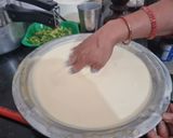 A picture of step 3 of Fulori Kadhi (UP style Pakoda Kadhi).